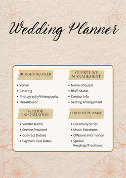 Minimalist Wedding Planner with Budget and Guest List Sections