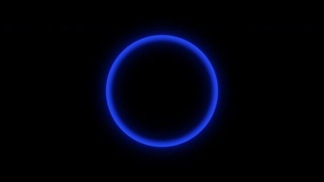 Blue Thin Energy Ring Animation Isolated on Transparent Background
