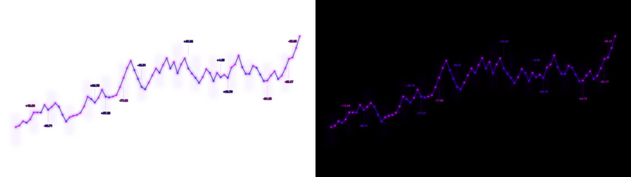 PNG image of Purple Wavy Line Graph, a Dynamic Data Visualization for Business Analytics and Financial Trends. Abstract Digital Chart for Stock Market and Economic Growth. isolated on