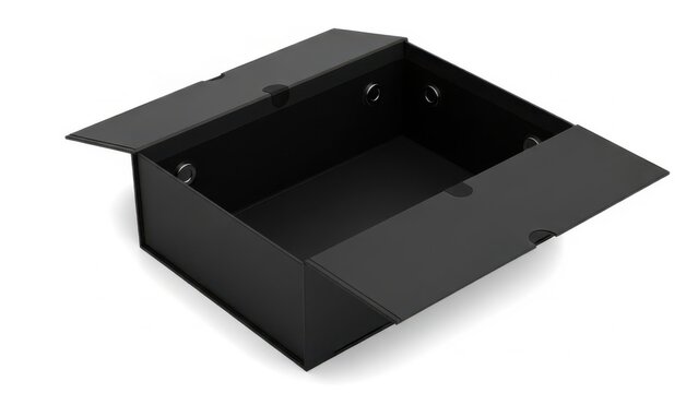 Empty black cardboard box