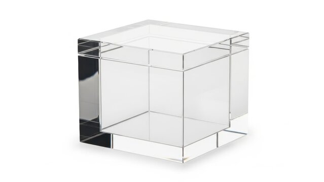 Modern clear acrylic cube display