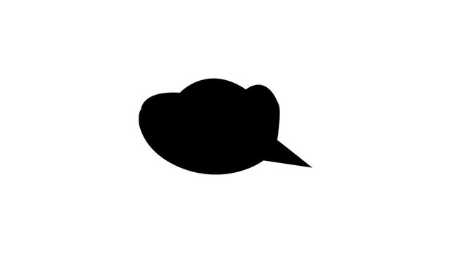 speech bubble motion icon. Animated icon of a simple blue speech bubble for text message communication and chat.4k motion video animation.
