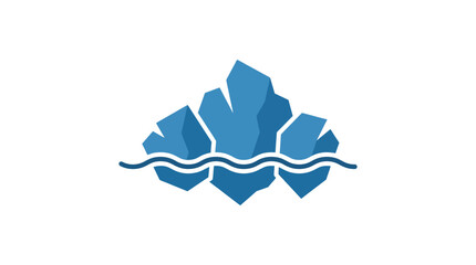 Blue iceberg floating in the ocean water flat illustration. © Muhammad