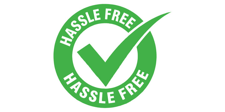 Green Hassle Free Checkmark Logo on Transparent Background