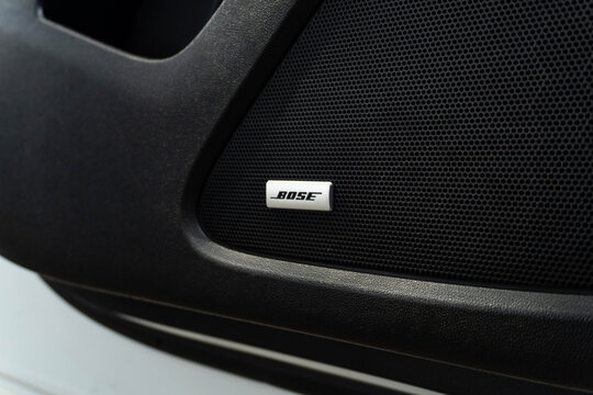 Chevrolet Equinox Bose door speaker badge close up, Family SUV premium audio system detail