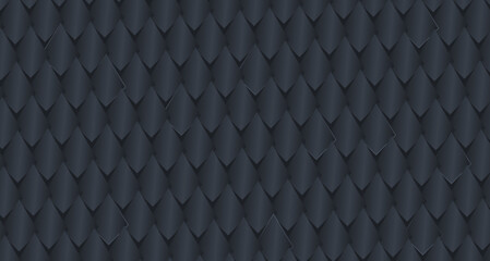 Naklejka premium Dark Gray 3D Diamond Scale Pattern Background Abstract Geometric Texture for Banner and Web Design