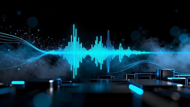 Abstract digital sound wave visualization