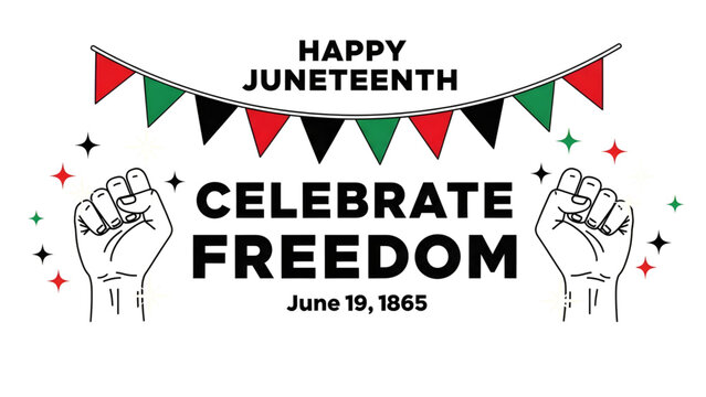 Juneteenth Celebration Banner with Raised Fists