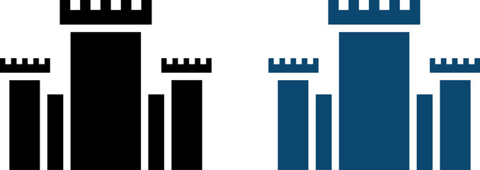 Castle icon set, vector illustration of fortress towers © mohammad