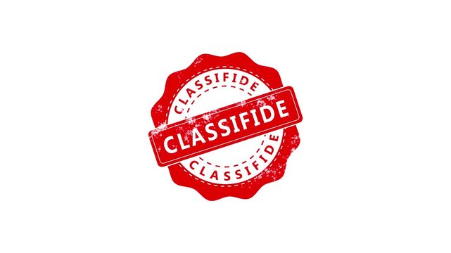 Red grunge classified confidential document stamp on white background