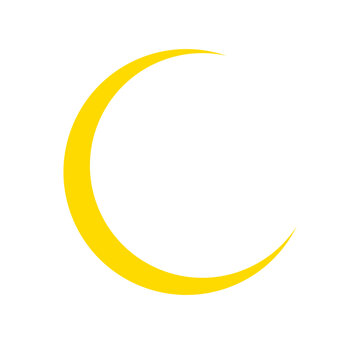 Yellow Crescent Vector Frame Round Border Arc Empty Element Background