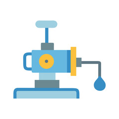 Fototapeta premium Flat design illustration of water pump with water drop on black background