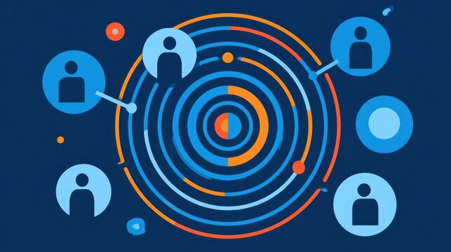 Vector illustration displays the concept of AI generating automated social engineering attacks, suitable for training in cybersecurity awareness.