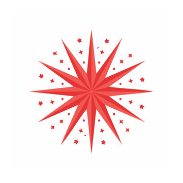 Red firework starburst vector graphic
