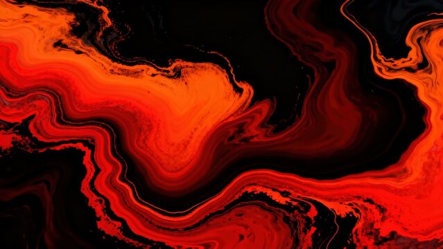 Abstract swirling red and black patterns
