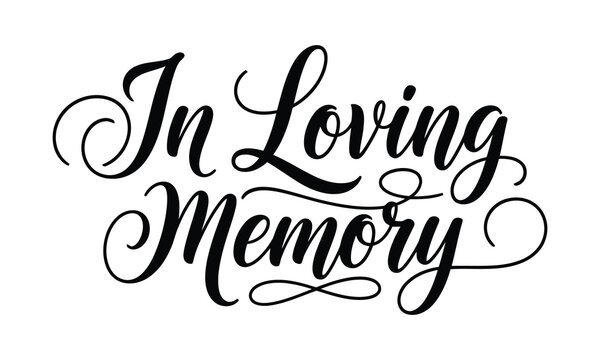 In loving memory calligraphy text sympathy card design element