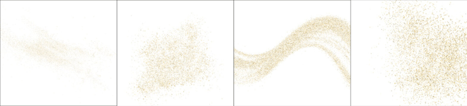 yellow Transparent PNG image of sparkling gold dust particles forming a glowing wavy trail effect with shimmering golden glitter and magic light on transparent background overlay abstract gracefully