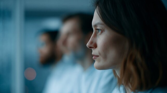 Side view of a woman looking ahead