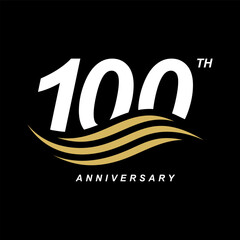 Number 100 years anniversary for birthday celebration logo design inspiration © Rachmad