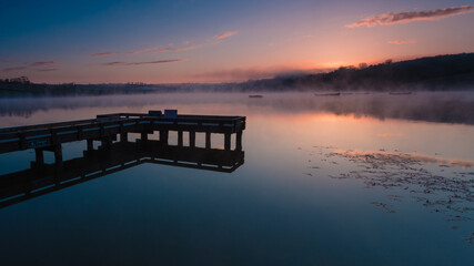 Fototapeta premium sunset on the lake