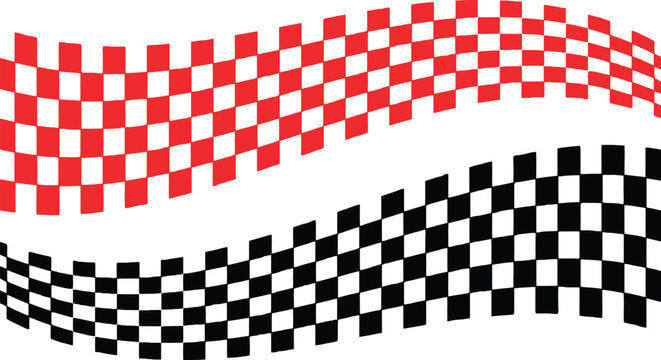 Vector checkered flag patterns for racing and motorsport designs