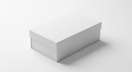 Fototapeta premium Blank white rectangular cardboard box isolated on white background
