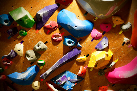 Color climbing holds from a climbing gym