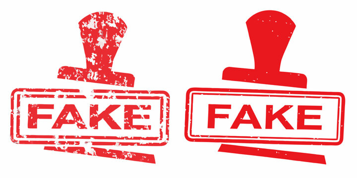 Grunge rubber stamps with the word fake red vector illustration
