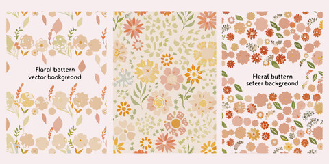 Floral pattern vector illustration colorful botanical arrangement with leaves and blossoms © Juel