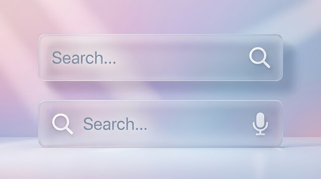 Empty Search Bars Stacked Vertically on Soft Gradient Background Minimal Interface. Generative AI