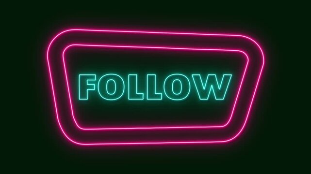 Follow. Animation Social media TikTok template video. Flat view Social Media follow animation