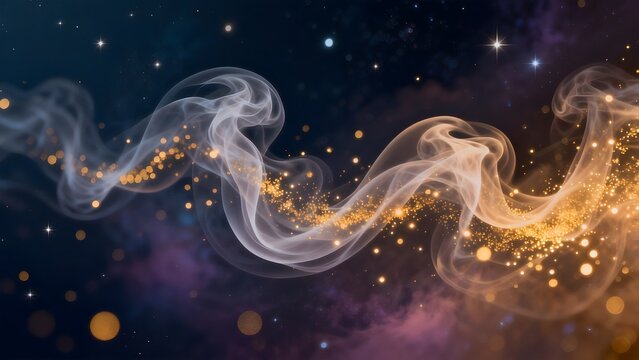 Cosmic smoke and starry sky