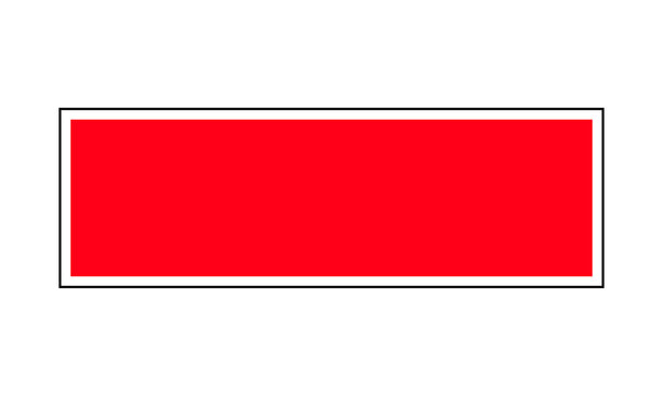 Blank red rectangle with white border, Empty red sign on white background, Red rectangular blank space isolated on transparent background