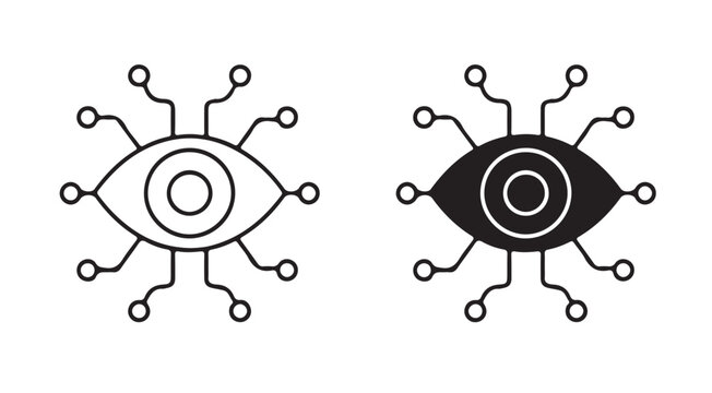 Minimal Computer Vision Line Vector Icon for Image Recognition Technology