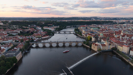Obraz premium Prague, Czech Republic, aerial drone view