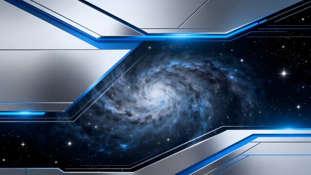 Abstract space galaxy with geometric lines