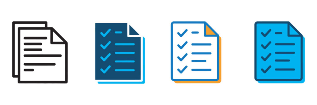 Task icon set, multiple style collection for to do list, workflow management and productivity planning vector design
