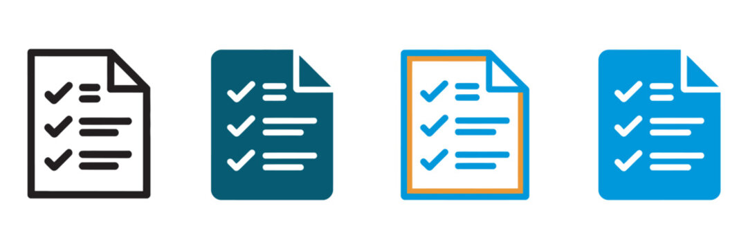 Task icon set, multiple style collection for to do list, workflow management and productivity planning vector design