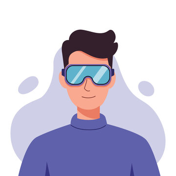 Un hombre con gafas de realidad aumentada representa la conexi&oacute;n entre identidad digital y tecnolog&iacute;a avanzada. 