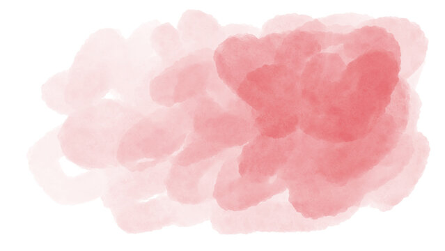 Abstract red watercolor background displaying creative organic ink wash texture with soft bleeding liquid splatters for modern artistic banner layout graphic design illustration clip art.