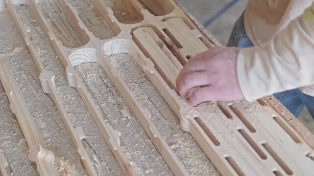 Cutting out timber with a palm router