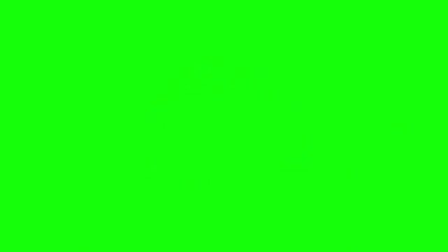 Animated collection of traditional Christmas sweets and gingerbread house on a green screen background.