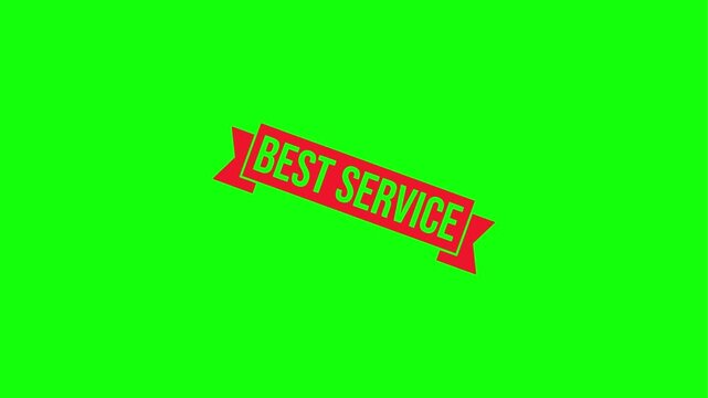 Dynamic best service label animation on green screen for modern business marketing projects