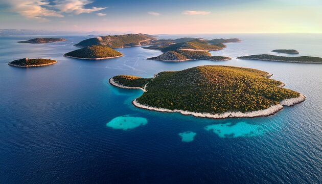 aerial view of croatian islands in adriatic sea