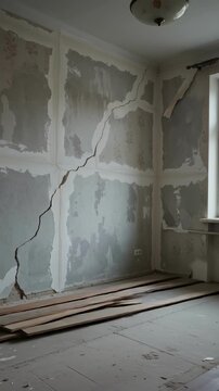 Timelapse of old apartment renovation transforming outdated worn interior into modern minimalist living space. Concept of home remodeling, interior upgrade and residential modernization.