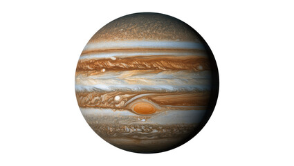 Swirling bands of orange white and brown gas on Jupiter, isolated on transparent background © AnaMaria
