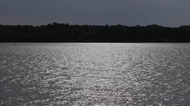 Afternoon Sunlight Reflects on High Rock Lake
