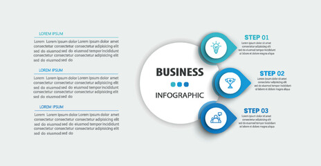 Obraz premium Modern business infographic template with 3 options or steps