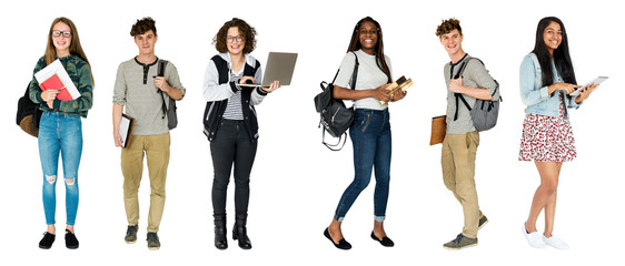 PNG Diverse students standing together on transparent background © Rawpixel.com