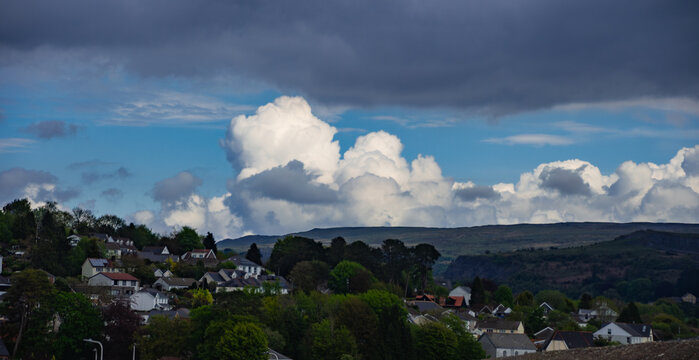 clouds over mountains